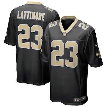 mens nike marshon lattimore black new orleans saints game j